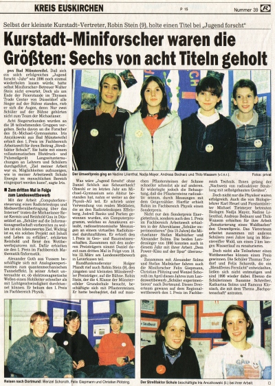 Kurstadt-Miniforscher waren die Größten: Sechs von acht Titeln geholt