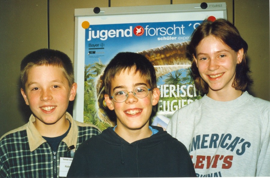Robin Stein, Daniel Merget und Meike Spiess auf dem Landeswettbewerb