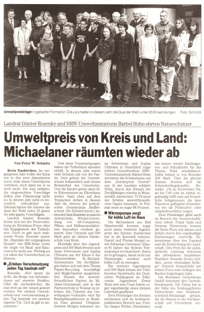 Umweltpreis von Kreis und Land: Michaelaner räumten wieder ab