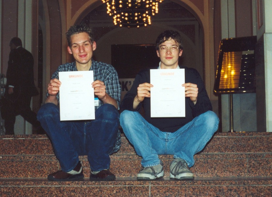 Benedikt und Henrik nach der Preisverleihung auf dem Landeswettbewerb
