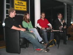 Moritz, Meike und Benedikt werden vom Radio Euskirchen als Menschen des Jahres 2004 ausgezeichnet