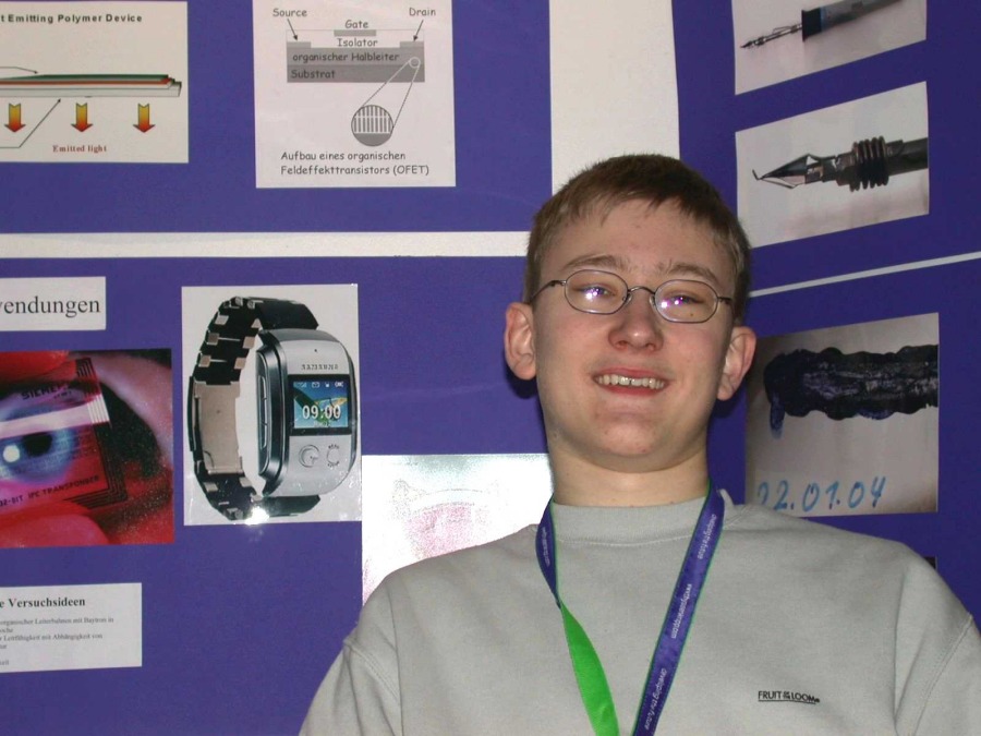 Sebastian Benden an seinem Stand auf dem Regionalwettbewerb