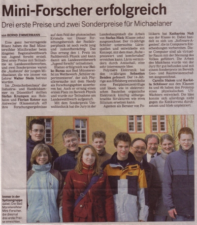 Mini-Forscher erfolgreich