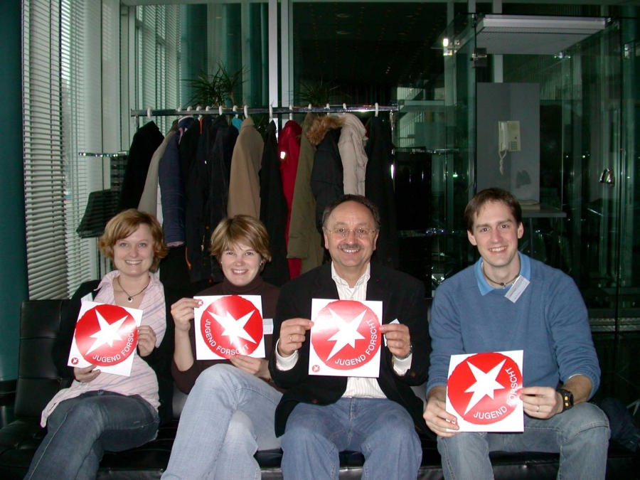 Die Betreuer der Miniforscher auf dem Regionalwettbewerb: Vera Küppers, Daniela Klein, Walter Stein und Niko Kittner.