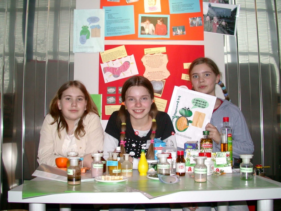 Aline Ambrecht, Katharina Prall und Wiebke Rahlf stellen ihr Projekt auf dem Regionalwettbewerb vor