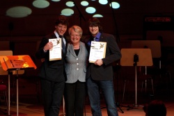 Luca Banszerus, Bundesbildungsministerin Prof. Dr. Annette Schavan, Michael Schmitz - Bundeswettbewerb