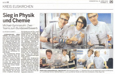 Sieg in Physik und Chemie