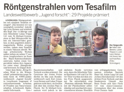 Röntgenstrahlen vom Tesafilm