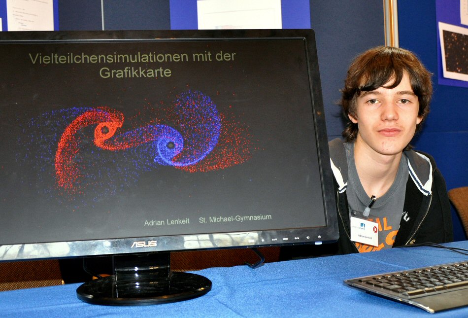 Adrian Lenkeit überzeugte die Juroren auf dem Regionalwettbewerb in Bonn mit Vielteilchensimulationen