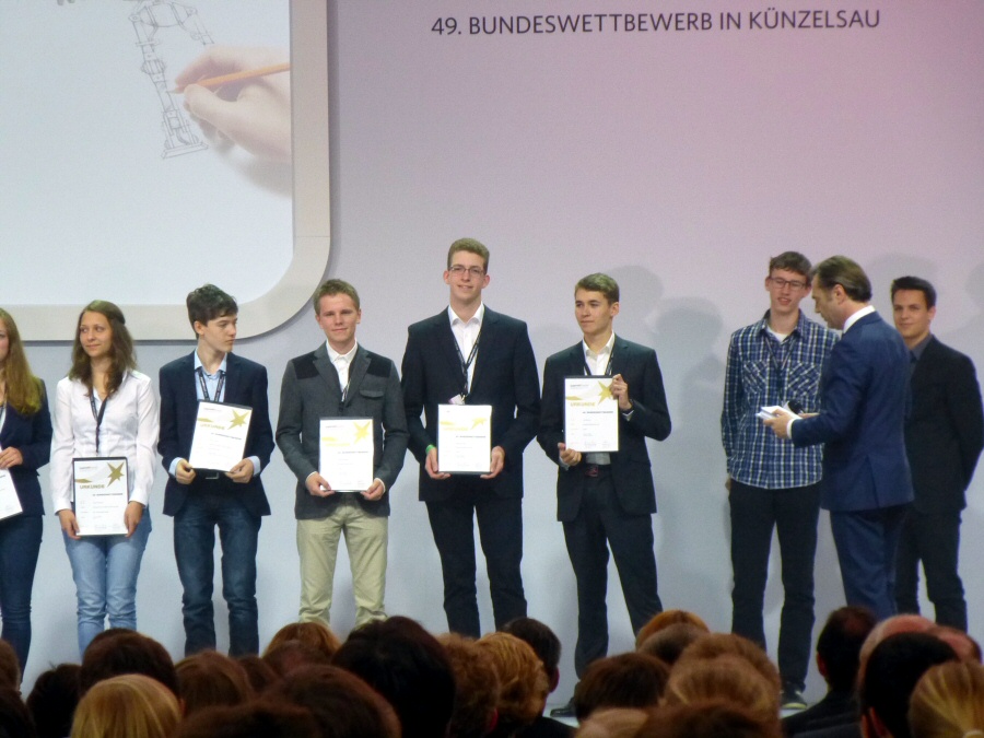 Adrian Lenkeit sowie Josef Nagelschmidt, Stefan Heimersheim und Frank Hartmann erhalten auf dem Bundeswettbewerb den mit 1000 € dotierten 4. Preis