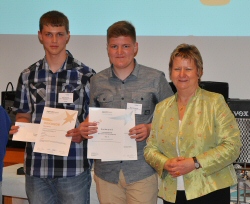 Björn Bouwer, Nico Hochgürtel, Schulministerin NRW Sylvia Löhrmann - State Contest Essen
